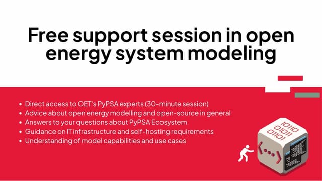Free support sessions in open energy system modeling